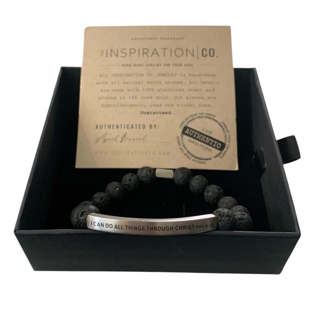 Lava Stone Bracelet Inspiration Hand-Made Stainless Steel Natural Earth Stone